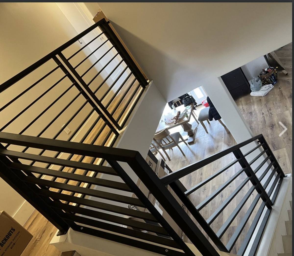 Interior stair handrail